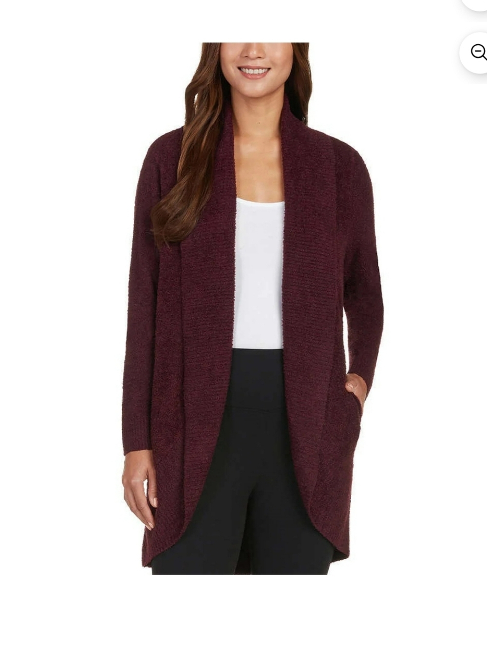 Cozy Burgundy Knit Open Cardigan